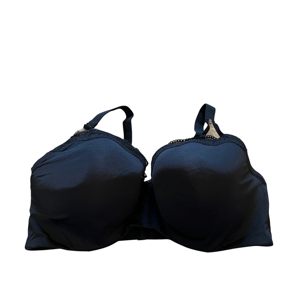 Paramour by Felina Black Lace Trim T-Shirt Bra Underwire 40DDD 235053
